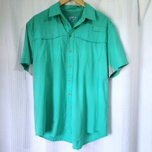 Reel Legends Fishing Shirt Men's Medium Mariner Button Up Short Sleeve Vented